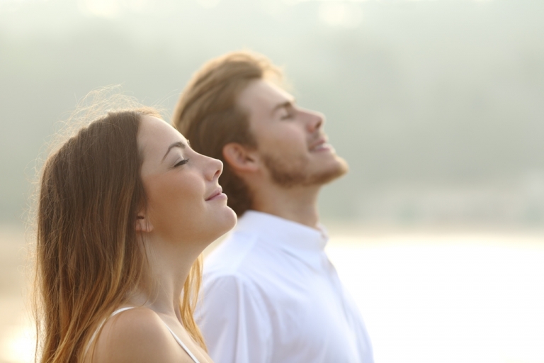 Man and woman relaxing